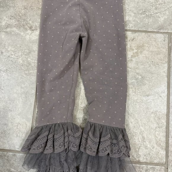 Matilda Jane Girl’s Grey Polka Dot Print Benny Leggings Size 4 - Picture 5 of 7